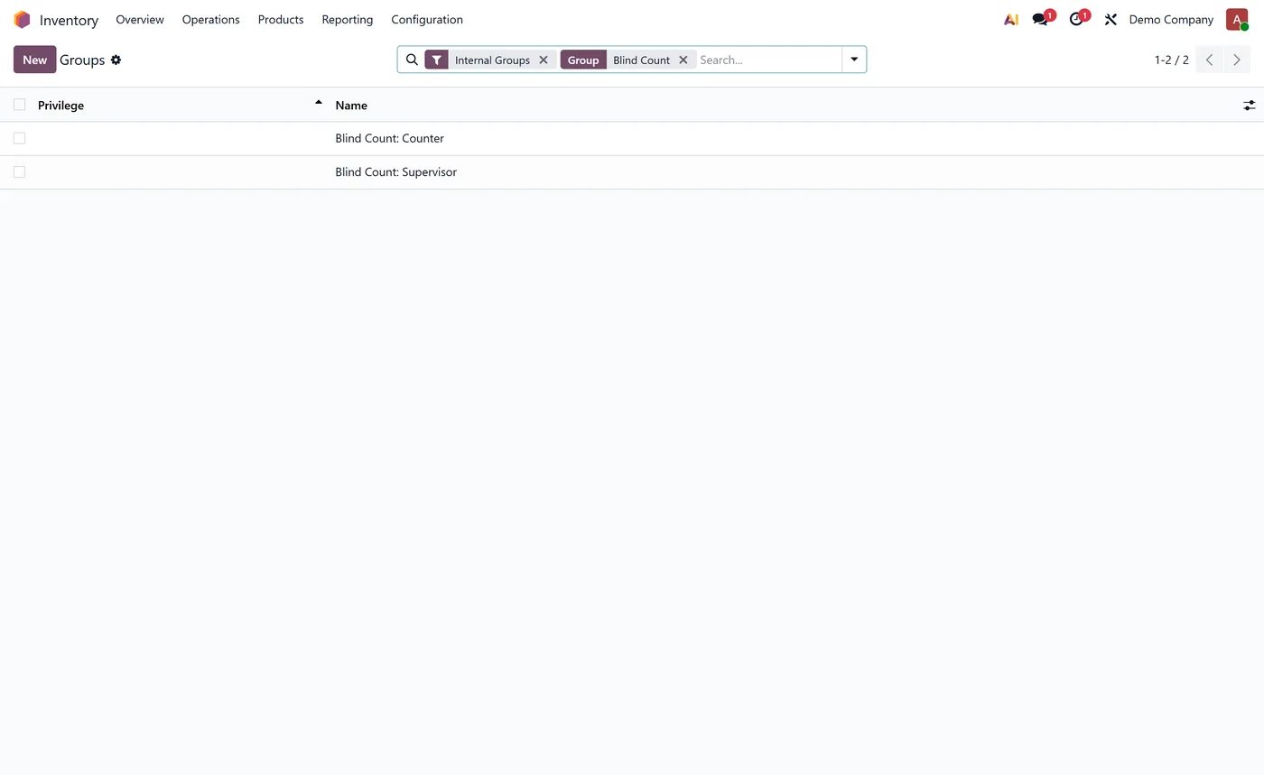Blind Dual-Count Inventory for Odoo, blind access rights on Odoo 19