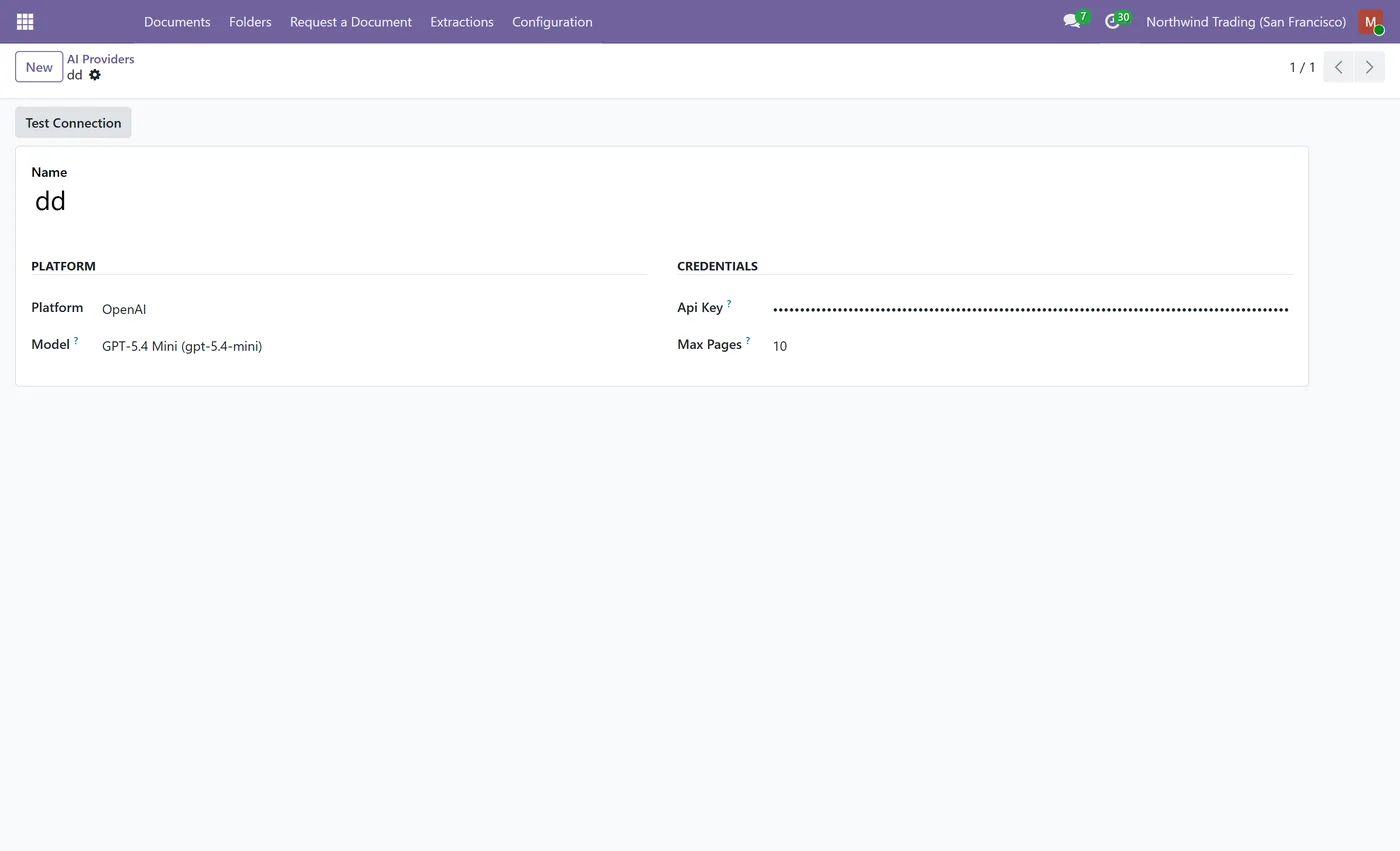 AI Document OCR and Data Extraction for Odoo, ai provider