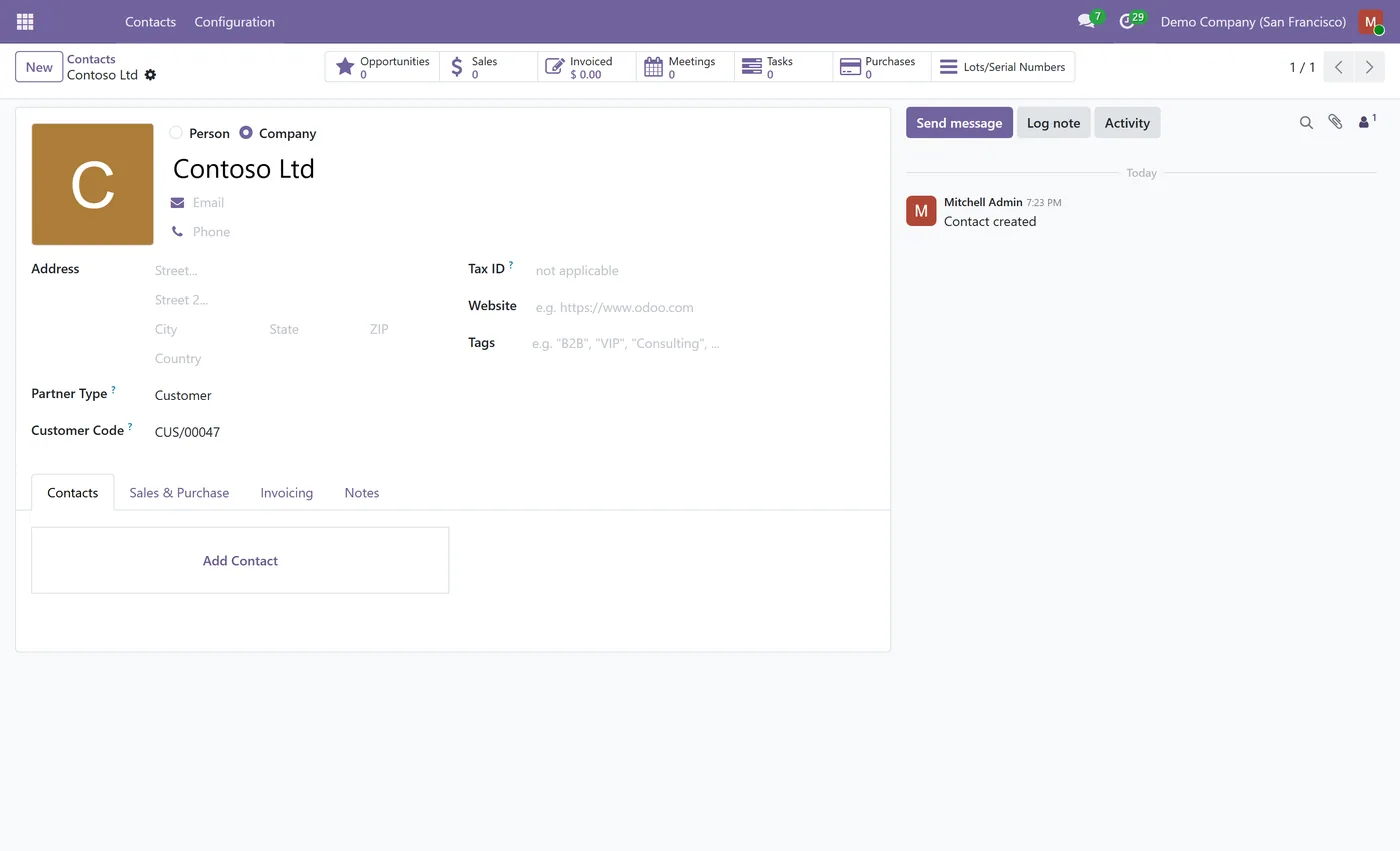 Partner Code - Customer and Vendor Reference Codes for Odoo, customer code on Odoo 18