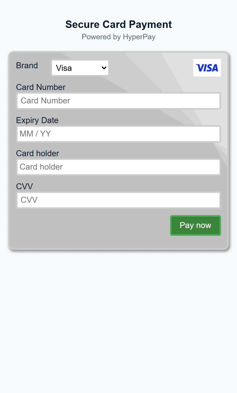HyperPay POS Payment for Odoo, payment page