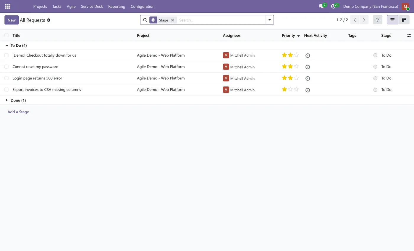 Service Desk & SLA for Project for Odoo, tickets on Odoo 19
