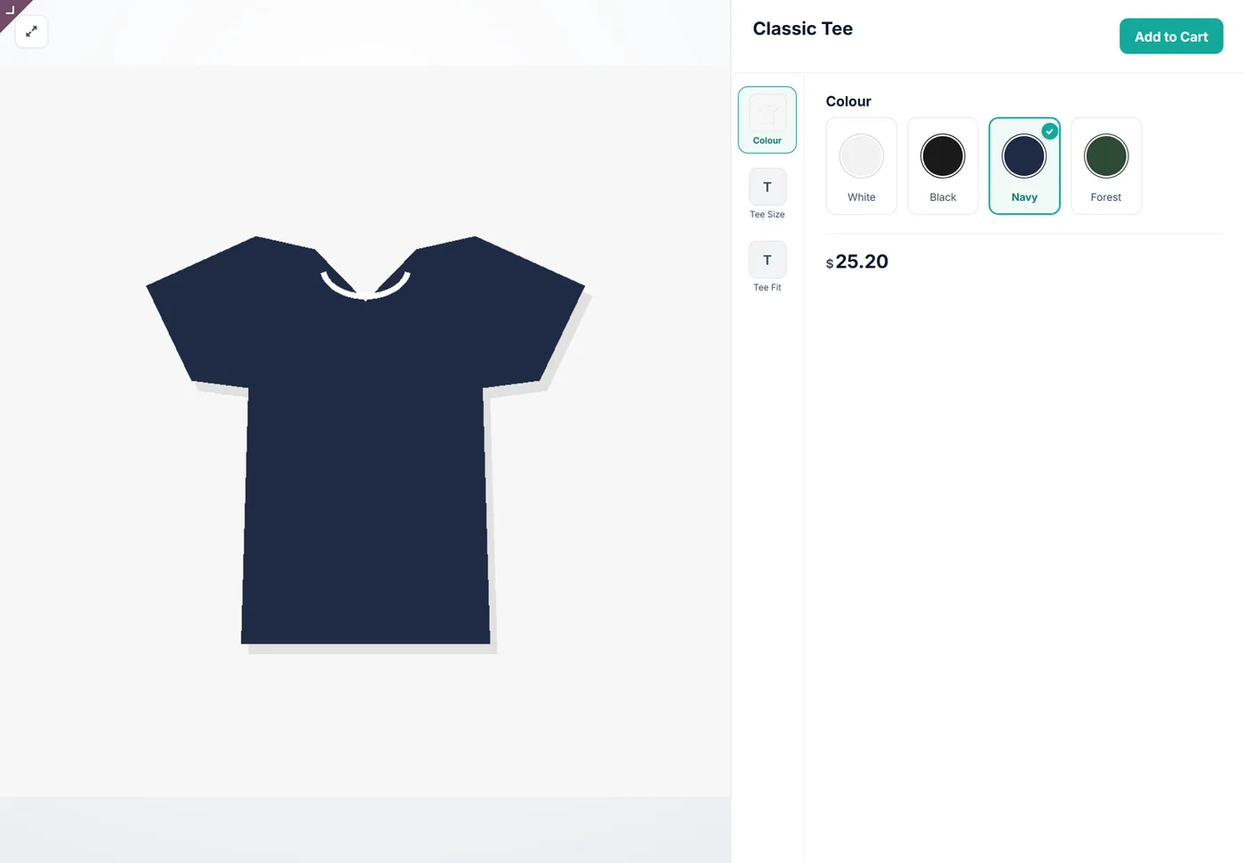 3D Product Configurator for Odoo, vc 2d tee on Odoo 17
