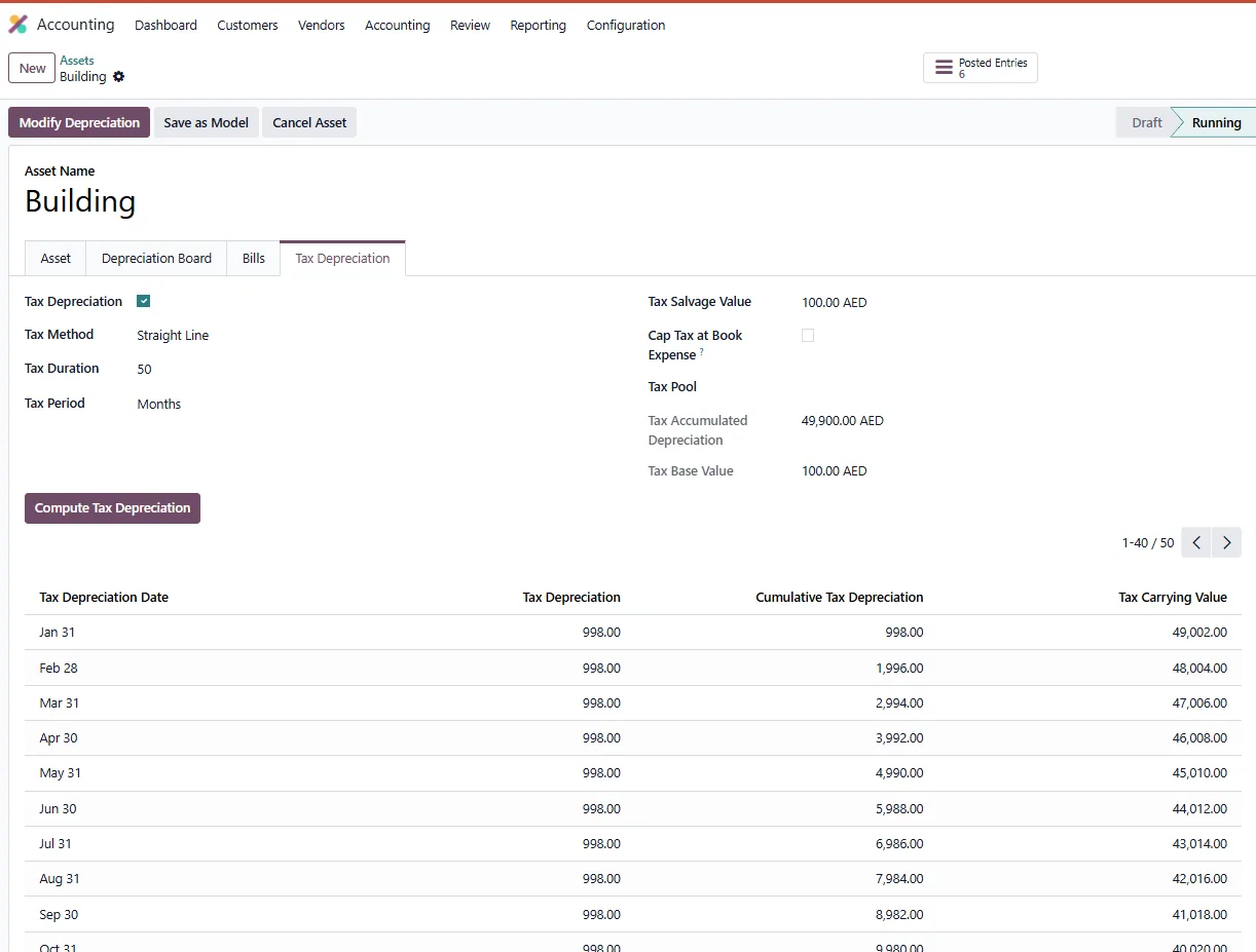 Dual Book & Tax Depreciation with Reconciliation for Odoo, dual boards on Odoo 18