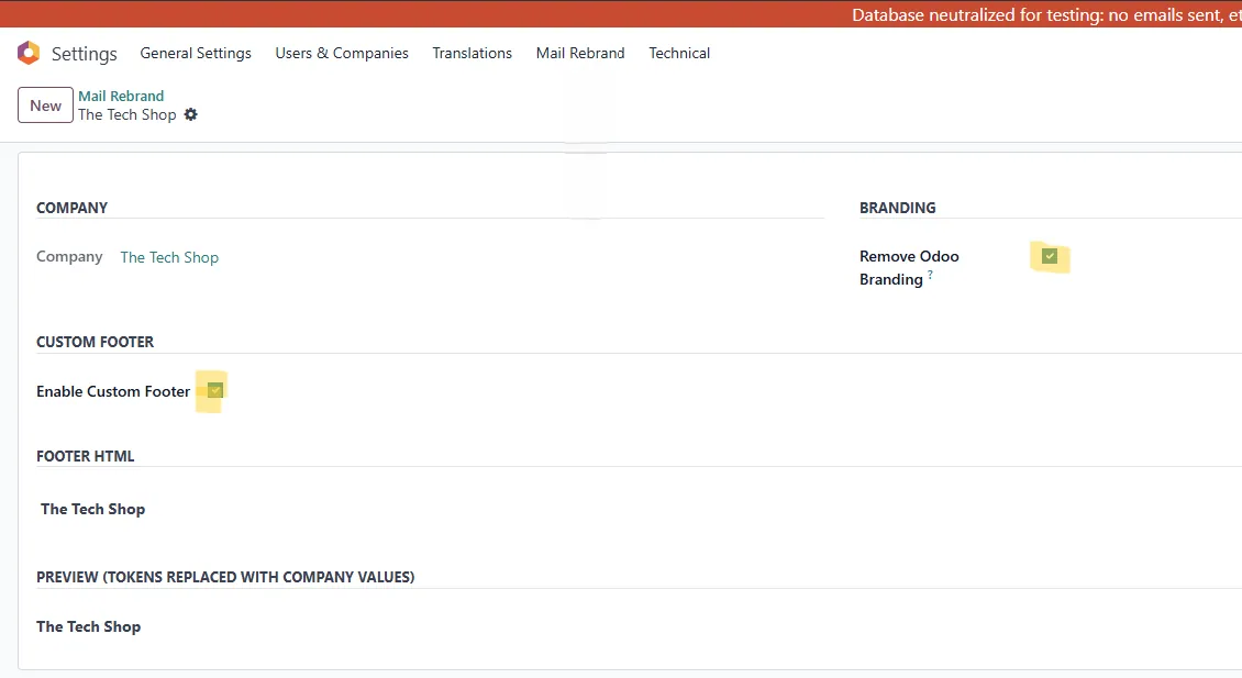 Smart Mail Rebrand + Custom Footer for Odoo, Screenshot 2 on Odoo 18