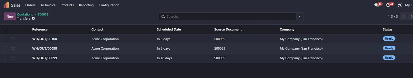 Delivery Schedule for Odoo, inventory calendar
