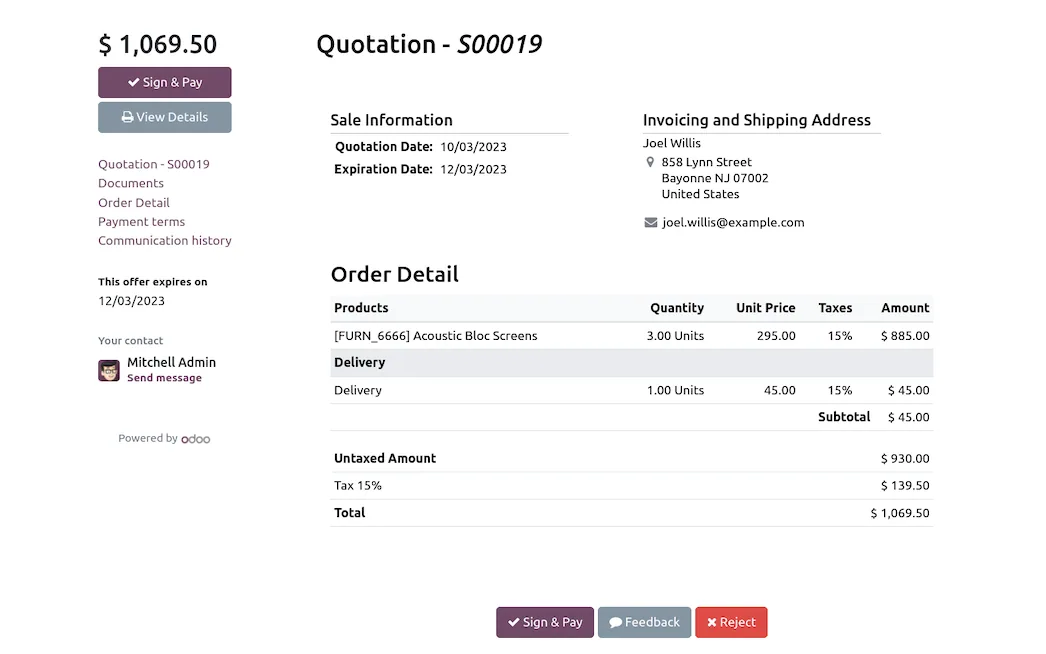 Odoo sales, overview
