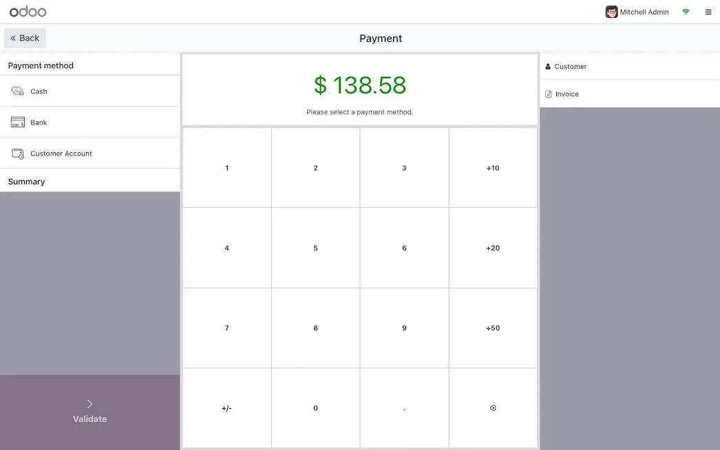 Odoo pos, integrated payments