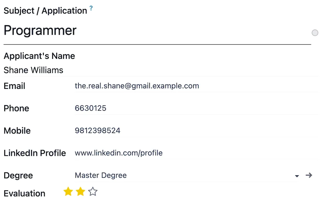 Odoo recruitment, don t waste time typing