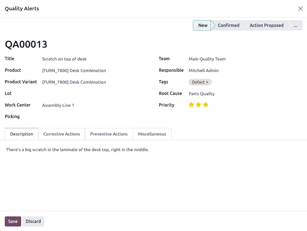 Odoo quality, zero 2