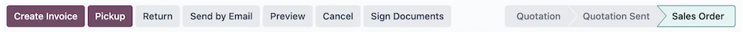 Odoo rental, rental sign
