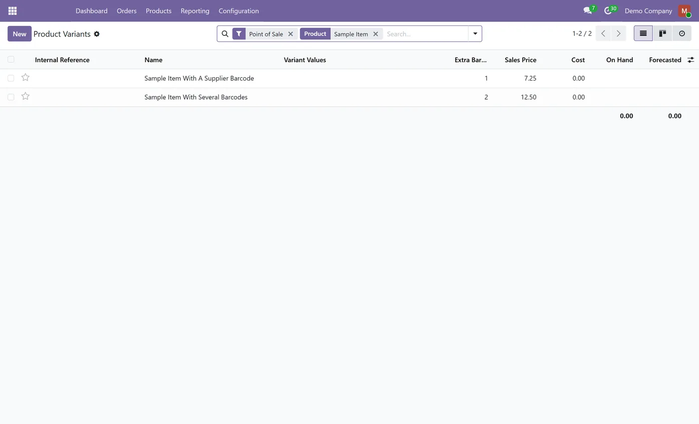 Product Multi Barcode for Odoo, barcode counts