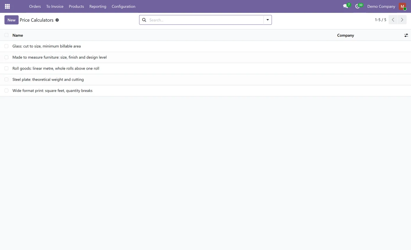 Dynamic Pricelist Calculator for Odoo, preset packs