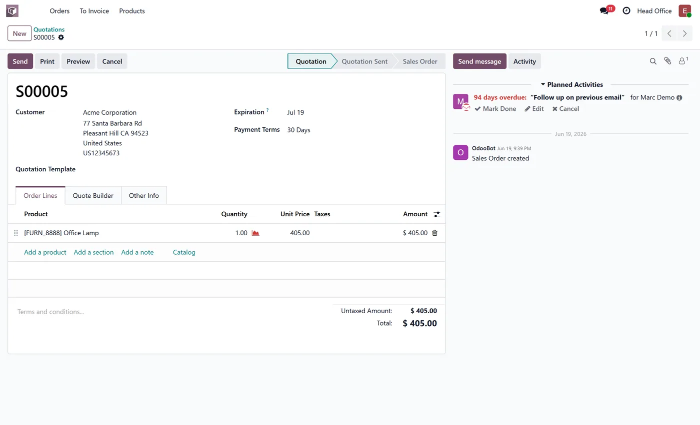 Access Rights Manager Pro for Odoo, user quote no confirm