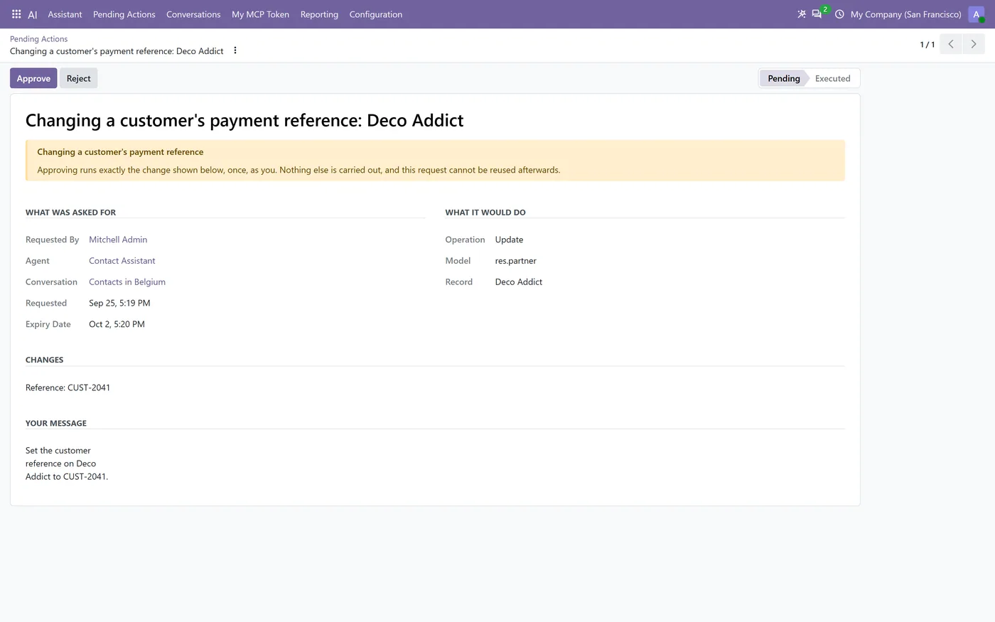 AI Agent & MCP for Odoo Community, assisted action