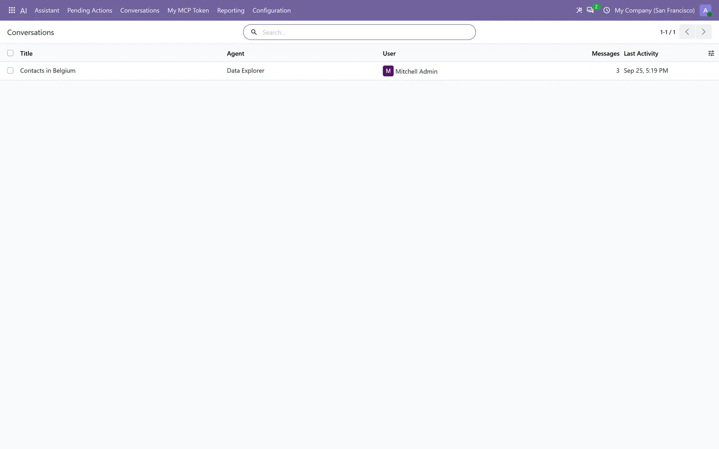 AI Agent & MCP for Odoo Community, conversation history